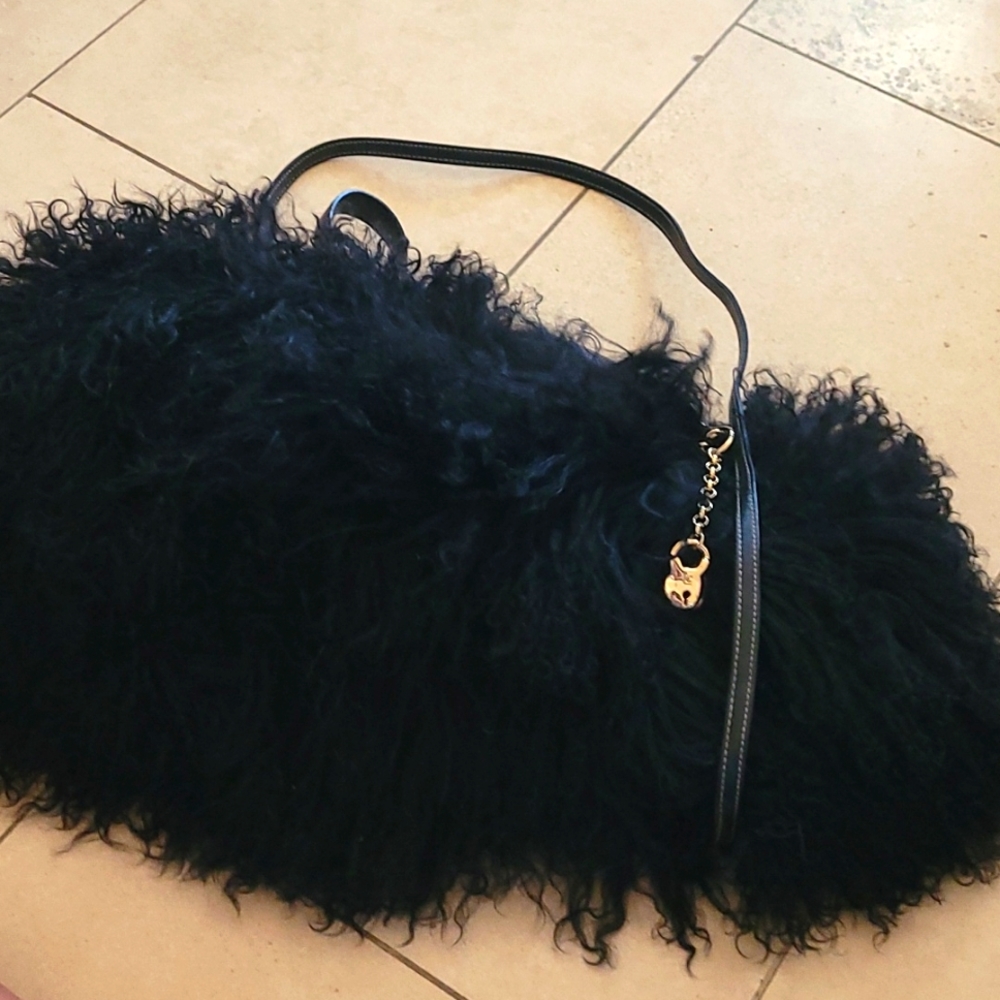 Faux fur satchel/tote